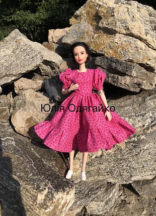 Одяг для ляльки барбі, сукня міді. плаття для ляльок barbie