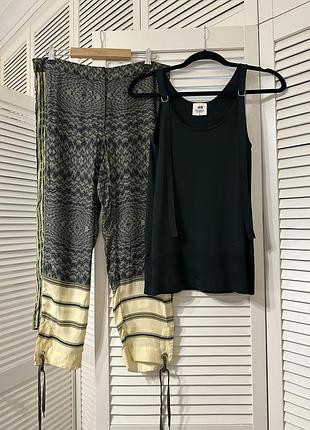 Комплект з шовкових брюк та майки h&m studio, m