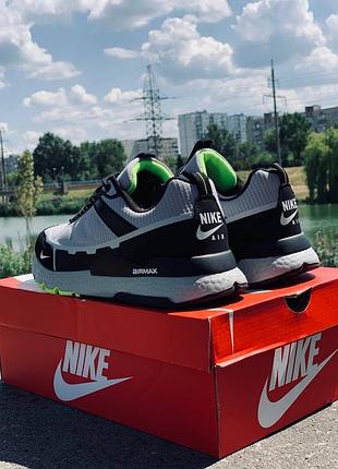 Чоловічі nike air max стильні сіро-чорні кросівки на кожен день 40–46