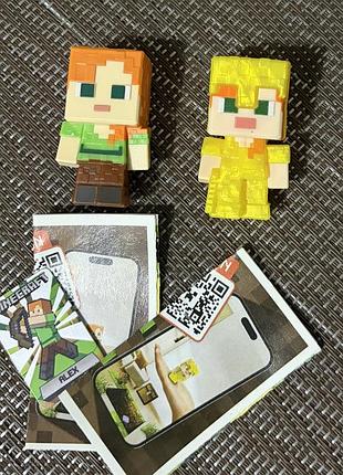 Іграшка kinder joy minecraft alex алекс в золотой броне скрепка
