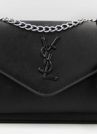 Жіноча сумка yves saint laurent шкіряна чорна