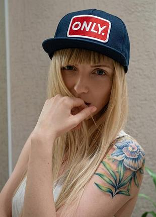 Винтажная фирменная кепка бейсболка only dark blue logo red ausa