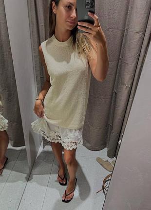Сукня zara із комбінованої тканини
