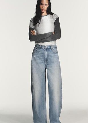 Джинси trf extra wide leg з високою посадкою розмір 38 40