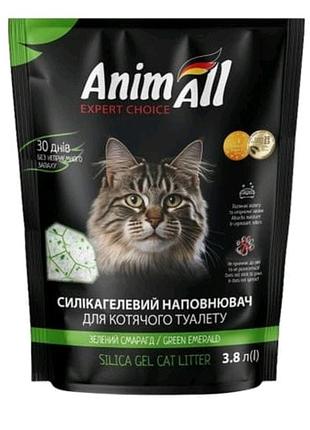 Animall expert choice green emerald, силикагелевый наполнитель для кошачьих туалетов. селакагелевый наполнитель энимал изумрудный зеленый