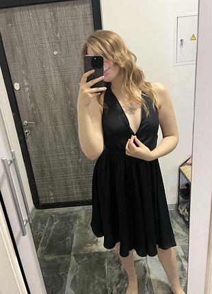 Черное платье h&amp;m на завязках