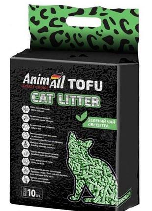 Соевый наполнитель 10 л для кошачьего туалета animall tofu green tea с ароматом зеленого чая. этанимали тофу зеленый чай