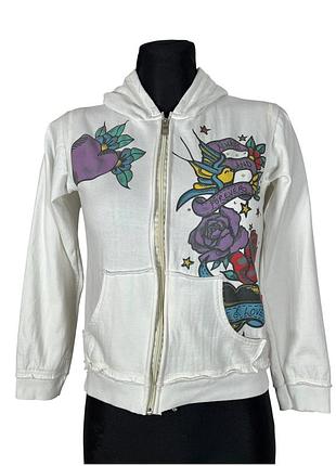 Вінтажне зіп-худі ed hardy christian audigier type vintage 2000s y2k