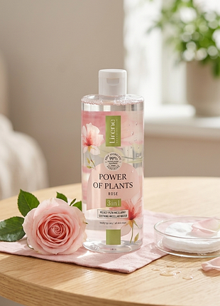 Успокаивающая мицеллярная вода 3 в 1 lirene power of plants rose (роза), 400 мл