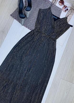 Вечірній комбінезон zara m міді комбінезон блискучий комбінезон зара з брюками кюлотами святковий комбінезон з люрексом