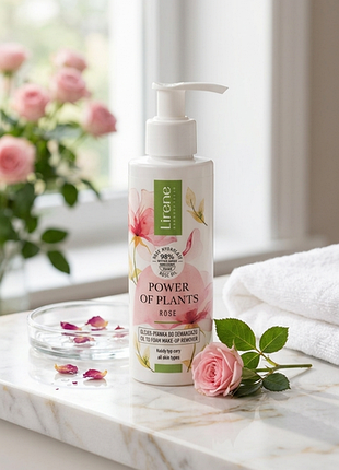 Масло-пенка для демакияжа lirene power of plants «роза» (145 мл)🌹