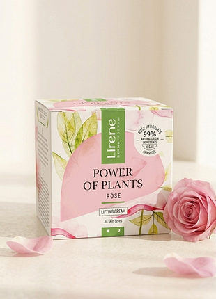 Лифтинг-крем для лица lirene power of plants «роза» (50 мл) польща