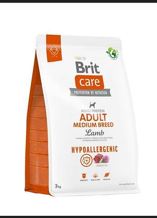Гипоаллергенный сухой корм brit care dog hypoallergenic adult medium breed предназначен специально для взрослых собак средних пород весом от 10