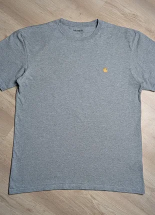 Футболка carhartt wip chase t-shirt l серая оригинал i026391