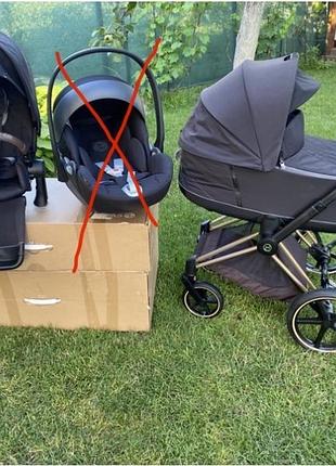 Коляска cybex priam black rose gold 2 в 1, дитячий візочок