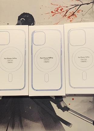 Чохол clear case magsafe +animation для iphone 14 pro 15 pro 16 pro