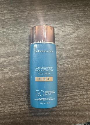 Сонцезахисний крем для обличчя spf 50 colorescience sunforgettable total protection face shield flex