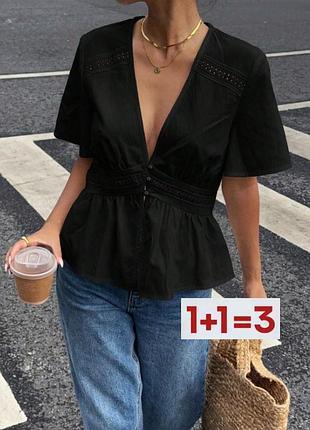 1+1=3 🎁 легкая красивая блуза топ с вырезом от shein