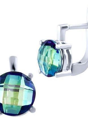 Срібні сережки proba з містик топазом 9.23ct (1739754)
