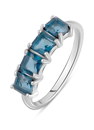 Серебряное кольцо proba с топазом лондон блю 1.22ct, вес изделия 1,92 гр (2091813) 18 размер