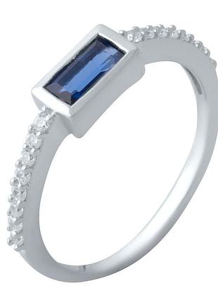 Серебряное кольцо proba с сапфиром nano 0.535ct, вес изделия 1,57 гр (2021780) 17 размер
