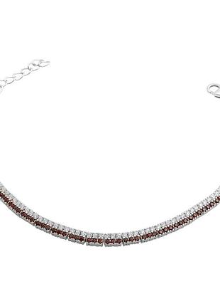 Серебряный браслет proba с натуральным гранатом 4.35ct, вес изделия 10,81 гр (2206217) 1720 размер