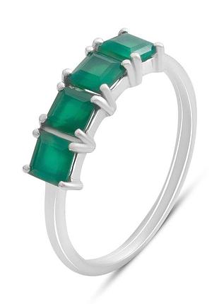 Серебряное кольцо proba с натуральным агатом 1.25ct, вес изделия 1,68 гр (2189640) 18 размер