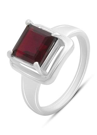 Серебряное кольцо proba с искусственным гранатом nano 2.092ct, вес изделия 4,14 гр (60002298) 18 размер