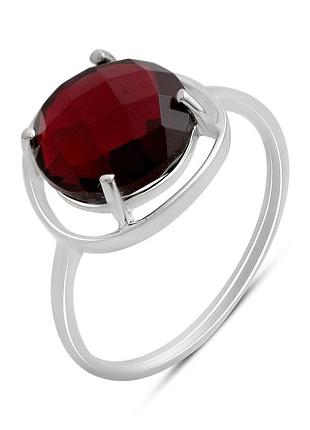 Серебряное кольцо proba с искусственным гранатом nano 3.425ct, вес изделия 2,09 гр (60002436) 17 размер