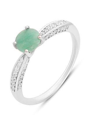 Серебряное кольцо proba с натуральным изумрудом 1.156ct, вес изделия 1,88 гр (2214137) 16.5 размер