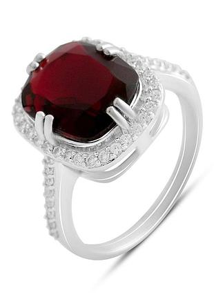 Серебряное кольцо proba с искусственным гранатом nano 4.798ct, вес изделия 4,14 гр (60002400) 17 размер