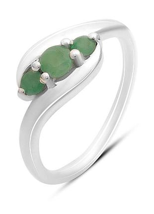 Серебряное кольцо proba с натуральным изумрудом 0.488ct, вес изделия 2,85 гр (2163626) 17 размер
