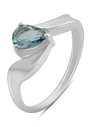 Серебряное кольцо proba с топазом лондон блю 0.513ct, вес изделия 2,22 гр (2213703) 17.5 размер