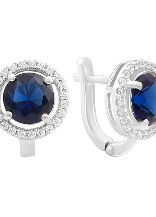 Серебряные серьги proba с сапфиром nano 3.769ct (2189121)