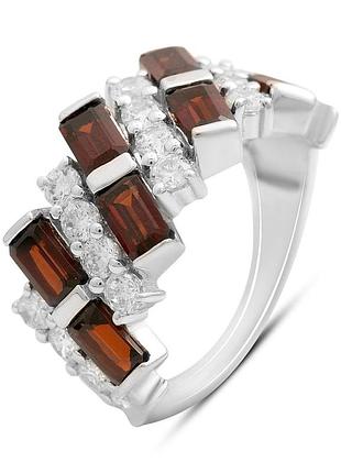 Серебряное кольцо proba с натуральным гранатом 5.692ct, вес изделия 5,29 гр (2204107) 18 размер