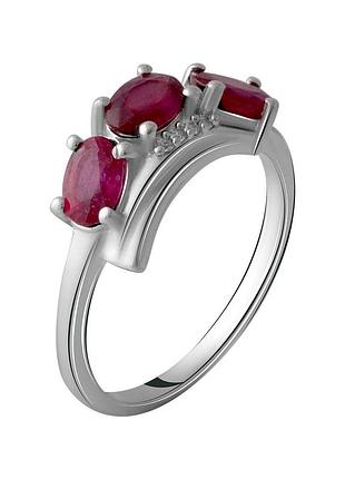 Серебряное кольцо proba с натуральным рубином 2.071ct, вес изделия 2,9 гр (2057987) 18.5 размер