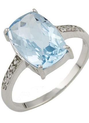 Серебряное кольцо proba с натуральным топазом 4.526ct, вес изделия 2,87 гр (0461755) 19 размер