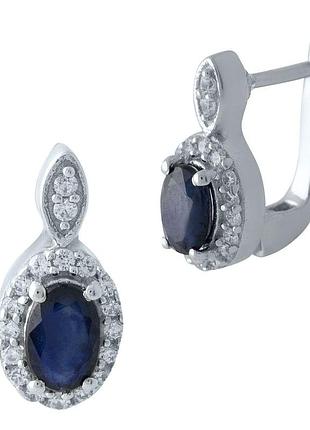 Серебряные серьги proba с натуральным сапфиром 1.659ct (1971284)