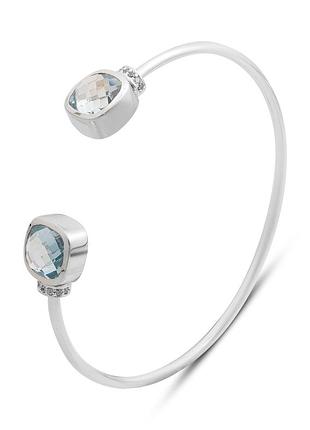 Серебряный браслет proba с натуральным топазом 9.716ct, фианитами, вес изделия 10,82 гр (2206781) 19221 размер