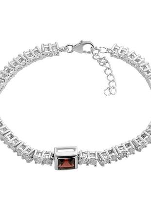 Серебряный браслет proba с натуральным гранатом 10.017ct, вес изделия 12,11 гр (2206194) 1720 размер