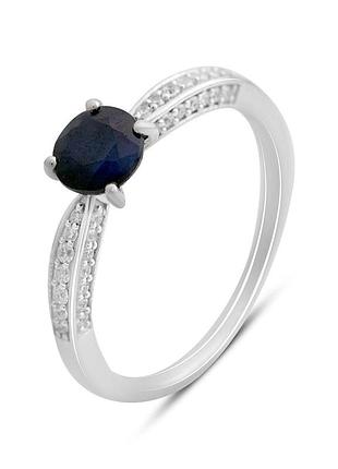Серебряное кольцо proba с натуральным сапфиром 1.481ct, вес изделия 2,1 гр (2214038) 17 размер