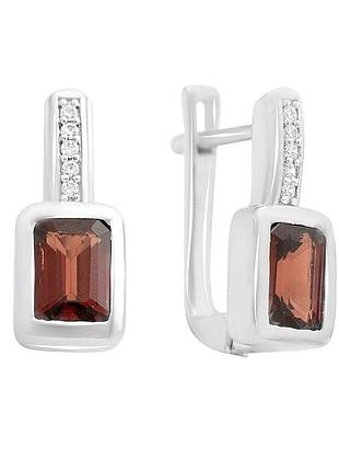Серебряные серьги proba с натуральным гранатом 2.502ct (2152033)