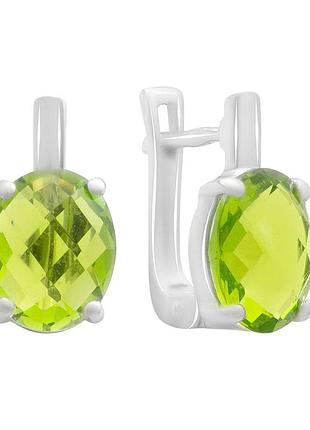 Срібні сережки proba з хризолітом 4.675ct (60002175)