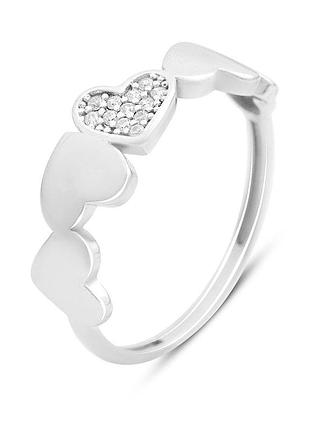 Серебряное кольцо proba с фианитами, вес изделия 1,26 гр (2209447) 16.5 размер