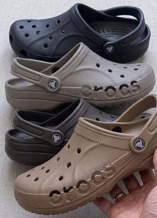 Мужские шлепаные сабо crocs baya classic синие,серые, кайот,черные