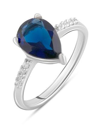 Серебряное кольцо proba с сапфиром nano 1.703ct, вес изделия 2,31 гр (1191316) 17.5 размер