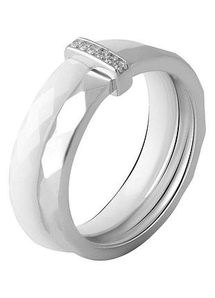 Серебряное кольцо proba с керамикой, вес изделия 4,04 гр (2048183) 19 размер