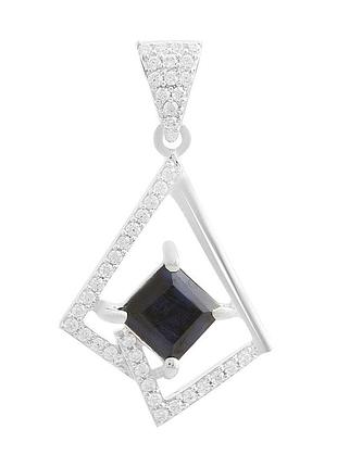 Серебряная подвеска proba с сапфиром 1.859ct, фианитами (2202615)