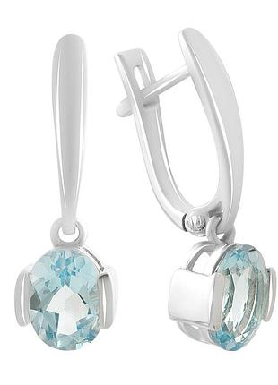 Серебряные серьги proba с натуральным топазом 2.93ct (2207184)