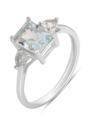 Срібне кільце proba з натуральним топазом 2.25ct, вага виробу 2,37 г (2206903) 18 розмір